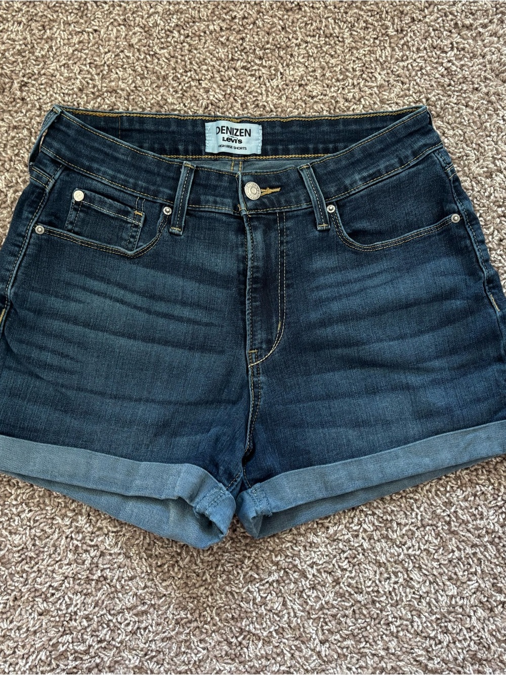 Denizen Levi's Dark Blue Rolled Hem Denim Shorts
